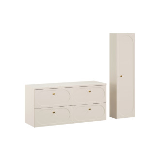 Comad SET-DS B SAND 120CM HC Nábytková sestava 120 cm s deskou a vysokou skříňkou