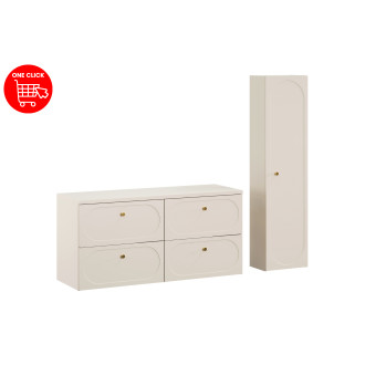 Comad SET-DS B SAND 120CM HC Nábytková sestava 120 cm s deskou a vysokou skříňkou