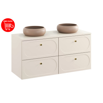 Comad SET-DS B SAND 120CM UN WIKI MC Nábytková sestava 120 cm s deskou a 2 umyvadly Wiki