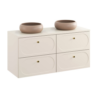Comad SET-DS B SAND 120CM UN WIKI MC Nábytková sestava 120 cm s deskou a 2 umyvadly Wiki