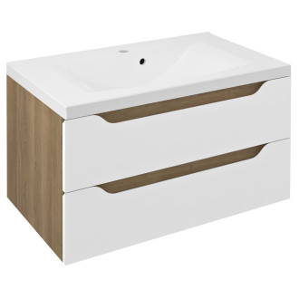 WAVE umyvadlová skříňka 79,7x45x47,8cm, bílá/dub cuneo WA080-3025