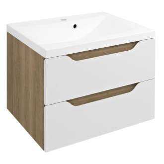 WAVE umyvadlová skříňka 60x65x47,8cm, bílá/dub cuneo WA060-3025