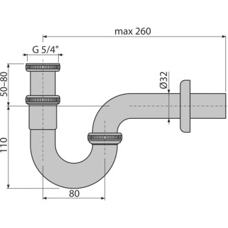 ALCA  A45E Sifon bidetový DN32 kov