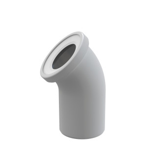ALCA Dopojení k volně stojícímu WC, koleno 45°, DN 110, délka 90 mm, PP, bílé A90-45