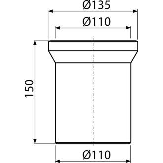 ALCA  A91-150 Dopojení k WC – nátrubek 150 mm