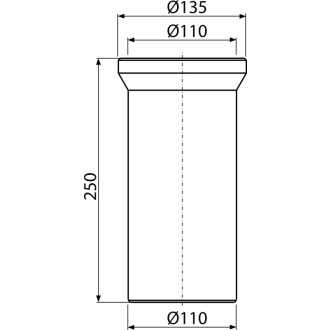ALCA  A91-250 Dopojení k WC – nátrubek 250 mm