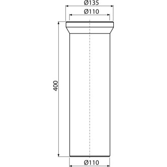 ALCA  A91-400 Dopojení k WC – nátrubek 400 mm