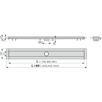 ALCA  APZ13-950 Modular - Podlahový žlab