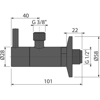 ALCA  ARV001-BLACK "Ventil rohový s filtrem 1/2""×3/8"", černá-mat"