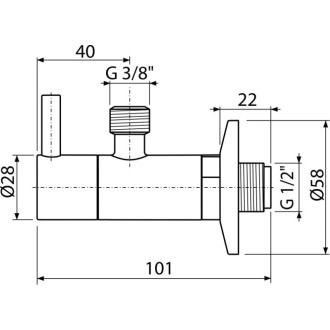 ALCA  ARV001B "Ventil rohový s filtrem 1/2""×3/8"", kulatý, bílá"