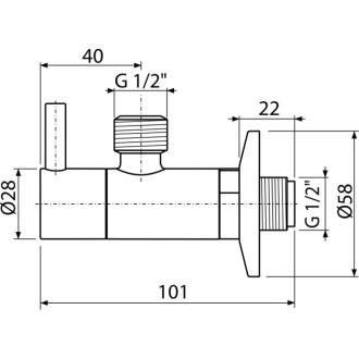 ALCA  ARV003B "Ventil rohový s filtrem 1/2""×1/2"", kulatý, bílá"