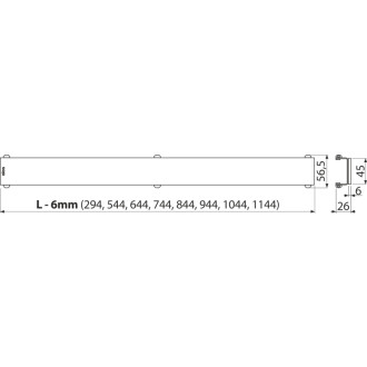 ALCA  GL1204-300 GLASS – Rošt pro liniový podlahový žlab, sklo-černá