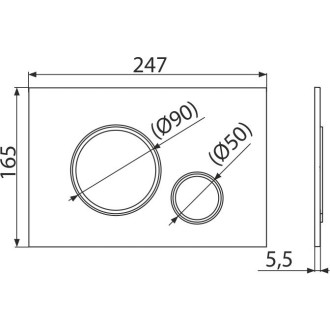 ALCA  M772 THIN - Ovládací tlačítko pro předstěnové instalační syst., chrom-mat/chrom-lesk
