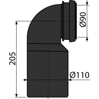 ALCA  M906 Koleno odpadu komplet DN90/110