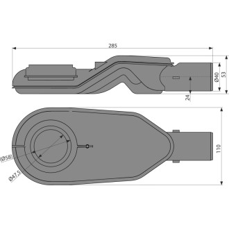 ALCA  P142 Extra-nízký sifon DN40 pro žlab APZ2012, APZ2022