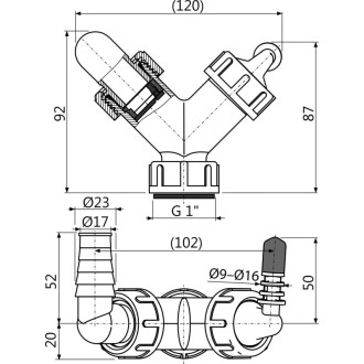 ALCA  P149Z "Dvojité kolínko G1""/8–23 s klapkami"
