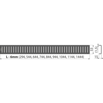 ALCA  PURE-1150BLACK Rošt pro liniový podlahový žlab, černá-mat