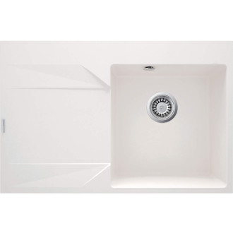 Deante EVORA jednodřez granitový s odkapem, levý, 760x500x195 mm, 3,5"", alabastr ZQJ_A11L