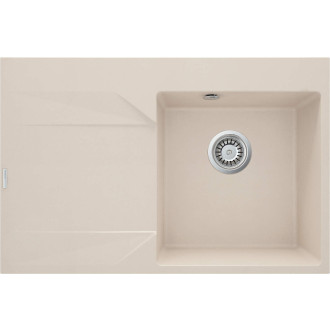 Deante "EVORA jednodřez granitový s odkapem, levý, 760x500x195 mm, 3,5"", béžová ZQJ_511L