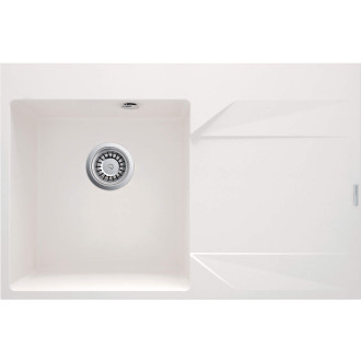 Deante EVORA jednodřez granitový s odkapem, pravý, 760x500x195mm, 3,5"", alabastr ZQJ_A11P