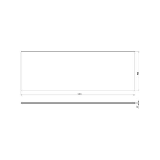 PREMIO deska kompozit 140,7x1,2x48,8cm, černá mat PRE006-3535