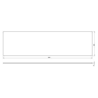 PREMIO deska kompozit 180,4x1,2x48,8cm, černá mat PRE008-3535