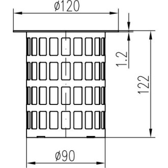 ND-Košík pro lapač střeš. splav. 110, 125 nerezový (proti hlodavcům)
