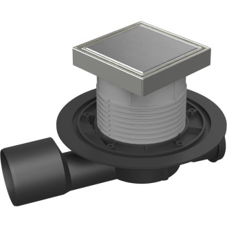 Podlahová vpusť průběžná D50/75 NEPTUN, nerez rámeček, mřížka STEEL S 427 A X