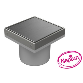 Podlahová vpusť přímá D110, NEPTUN, nerez rámeček, mřížka STEEL