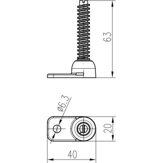 Náhradní díly pro lineární žlaby (Stavitelná podpěra žlabu 62 mm)