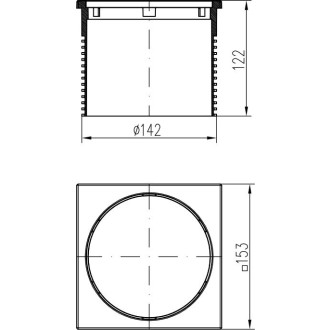 Náhradní díly pro kanalizační vpusti (Nástavec celonerez (150 x 150))