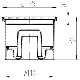 Podlahová vpusť přímá D110, mřížka FACE F1 394