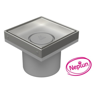 Podlahová vpusť přímá D110, NEPTUN, nerez rámeček, mřížka CERAMICS