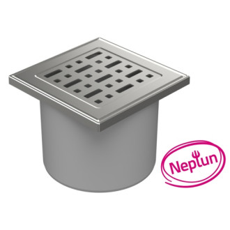 Podlahová vpusť přímá D110, NEPTUN, nerez rámeček, mřížka FACE