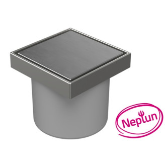 Podlahová vpusť přímá D110, NEPTUN, nerez rámeček, mřížka STEEL