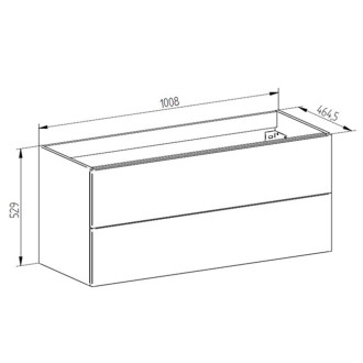 Aira, koupelnová skříňka 1008x528x465 mm, spodní, dub Halifax, push, 2 zásuvky CN742S