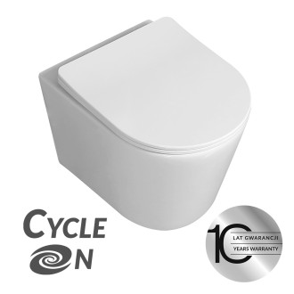 Laveo JARI Cycleon závěsné WC rimless včetně sedátka, bílá VMJ_609S