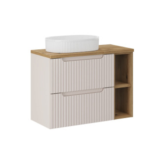 Comad SET-NOC B OAK 80CM UN BEYOND WH LR Nábytková sestava 80 cm s deskou a umyvadlem