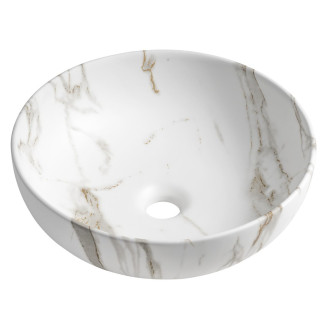 RONDANE keramické umyvadlo na desku Ø 41cm, bianco carrara