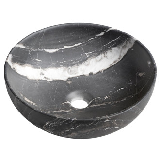 RONDANE keramické umyvadlo na desku Ø 41cm, carnico mramor