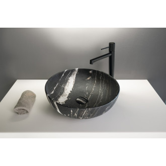 RONDANE keramické umyvadlo na desku Ø 41cm, carnico mramor