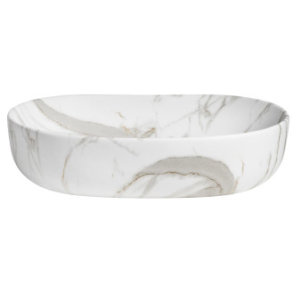 CALEO keramické umyvadlo na desku, 60x42cm, bianco carrara CA590BC