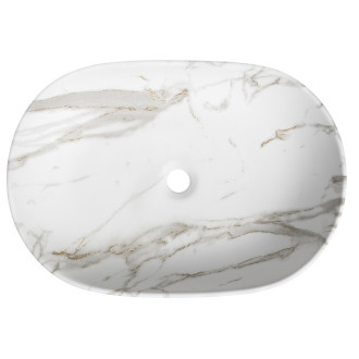 CALEO keramické umyvadlo na desku, 60x42cm, bianco carrara CA590BC