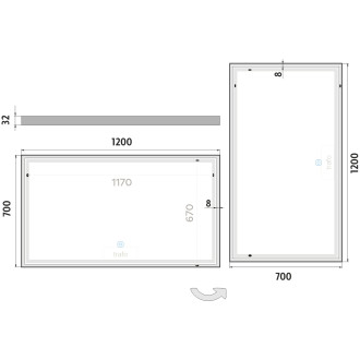Nimco ZP 13006V LED zrcadlo 1200x700 s dotykovým senzorem