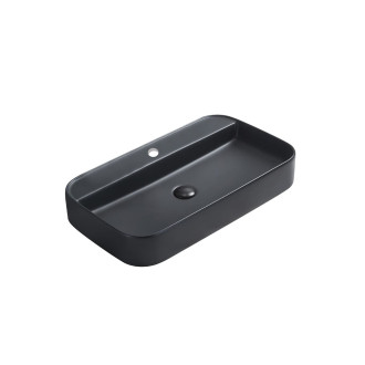 SAT Infinitio Umyvadlo na desku 70x40 cm bez přepadu černé SATINF4070BKM