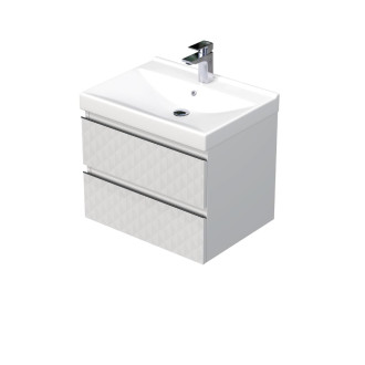 Koupelnová skříňka s umyvadlem SAT Cube Way 60x47,5x46 cm bílá mat CUBE3D46602ZBVER