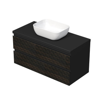 Koupelnová skříňka s krycí deskou SAT Cube Way 100x47,5x46 cm hnědá mat CUBE3D461002ZHKD