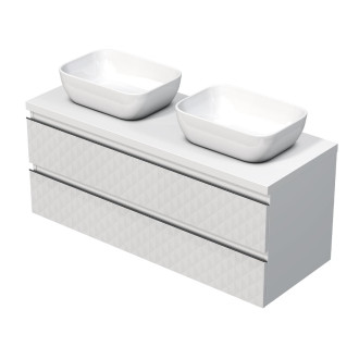 Koupelnová skříňka s krycí deskou SAT Cube Way 120x47,5x46 cm bílá mat CUBE3D461202ZBKD