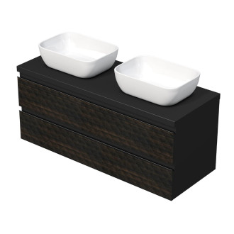 Koupelnová skříňka s krycí deskou SAT Cube Way 120x47,5x46 cm hnědá mat CUBE3D461202ZHKD