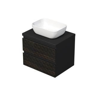 Koupelnová skříňka s krycí deskou SAT Cube Way 60x47,5x46 cm hnědá mat CUBE3D46602ZHKD